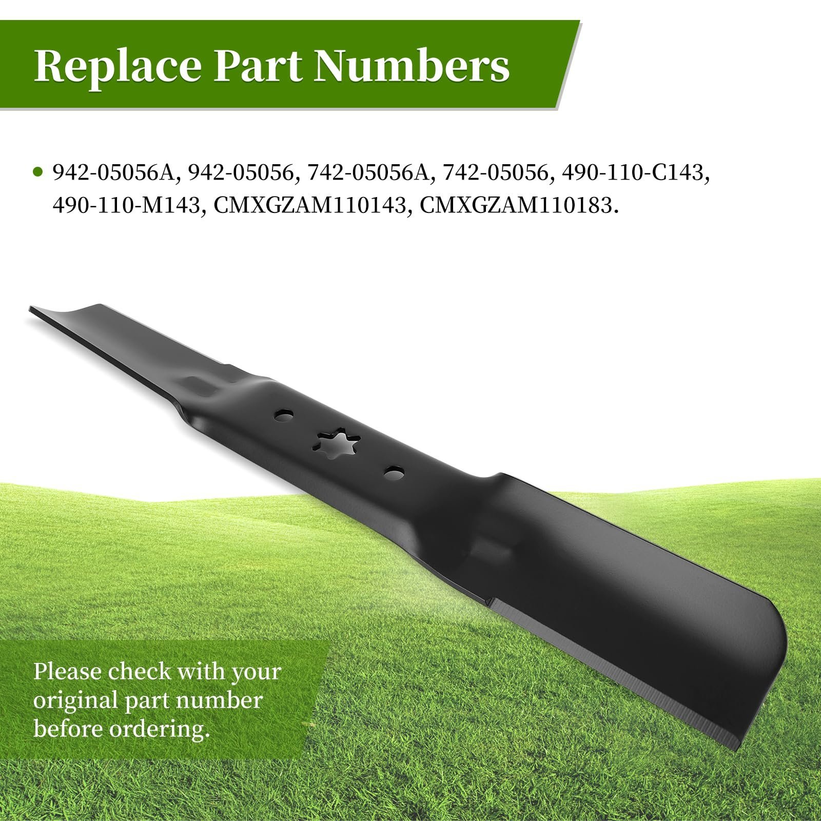 942-05056A Mower Blades Fit for Cub-Cadet ZT1 54" Deck, 742-05056 Medium Lift Blade Compatible with Cub Cad et RZT-L54 Zero Turn, Troy-Bilt Lawn Tractor, Craftsman Riding, 3 Pack - Image 4
