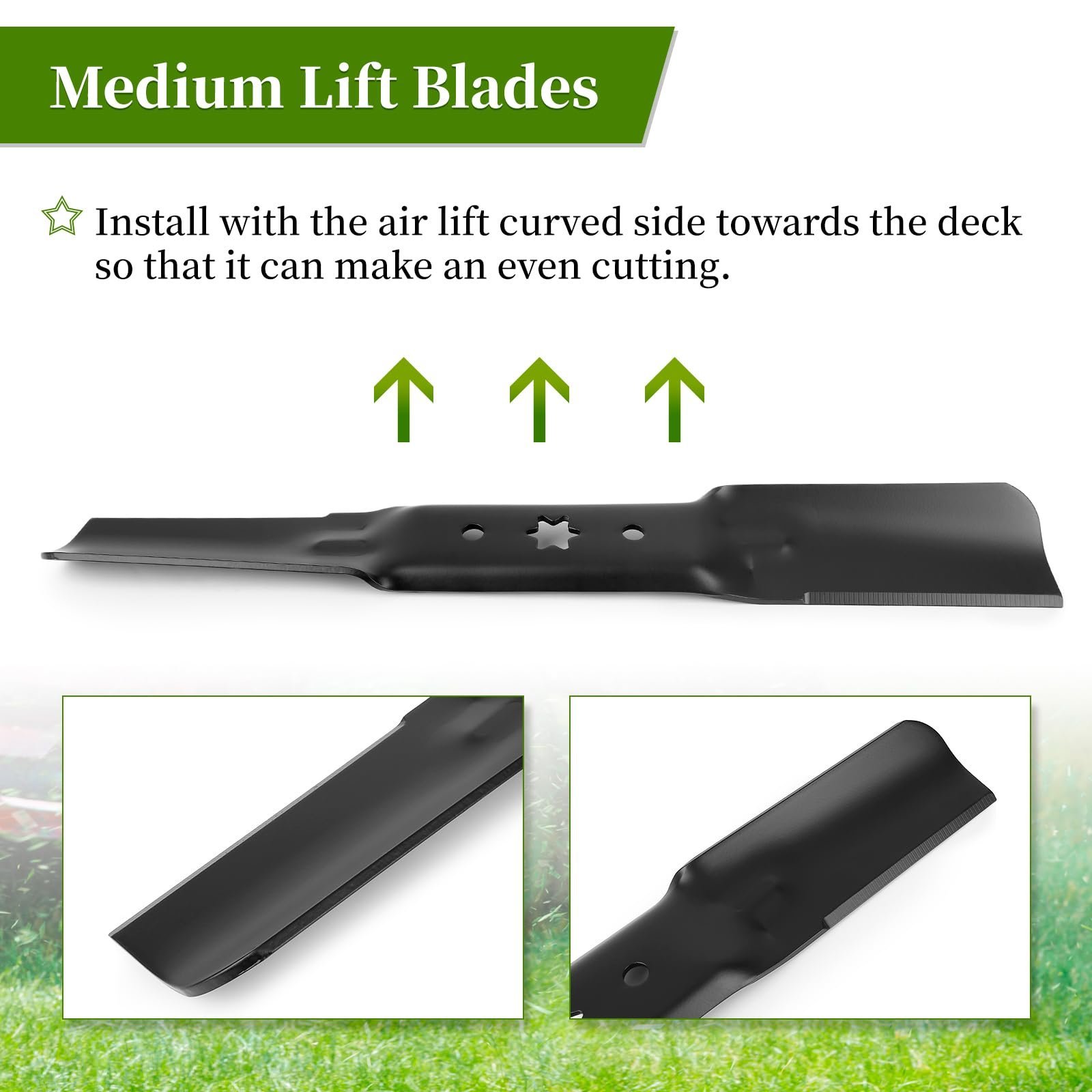 942-05056A Mower Blades Fit for Cub-Cadet ZT1 54" Deck, 742-05056 Medium Lift Blade Compatible with Cub Cad et RZT-L54 Zero Turn, Troy-Bilt Lawn Tractor, Craftsman Riding, 3 Pack - Image 6