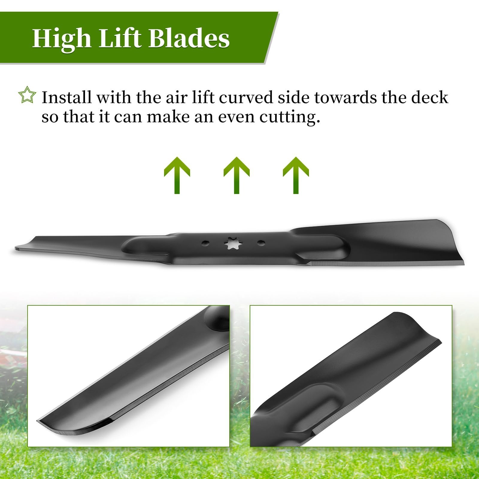 46 Inch Mower Blades 942-04244A for Cub-Cadet XT1-LT46 XT2 LTX1045 LTX1046, 942-04290 High Lift Blades Replace for 942-04244, 742-04244, 742-04244A, 742-04290, 2 Pack - Image 6